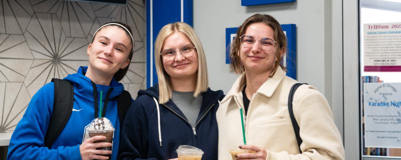 GSU Students Enjoying Starbucks on Campus