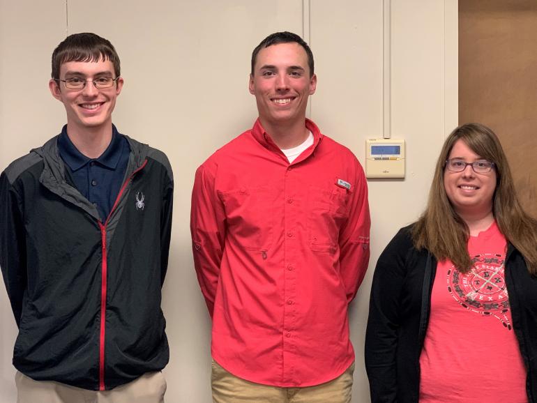 Glenville State College Accounting majors (l-r) Evan Merical, Zachary Lively, and Daisy Dean