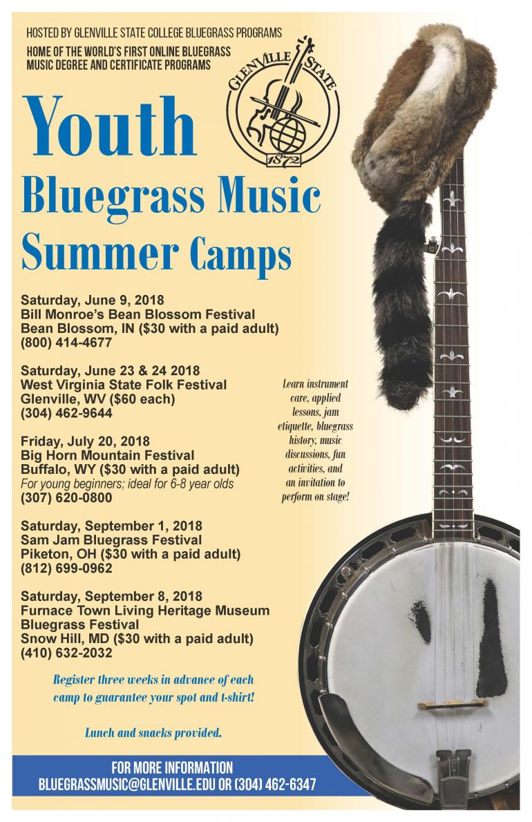 Youth Bluegrass Music Summer Camps 2018