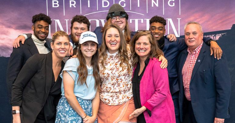 (l-r) Marshawn Kelley, Kristen Tunno-Mullins, Trenton Holcomb, Delaney Lohr, Avalon Green, Jonathan Williams, Leslie Mason, Marcus Kelley, and Dr. Mark Sarver. | Photo by J. Alex Wilson