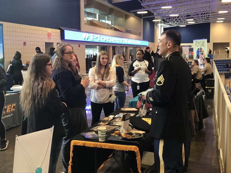 Students at a previous Career and Grad Expo held at GSC