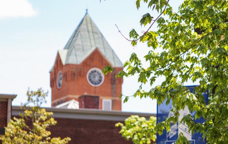 Glenville State College's Clocktower (GSC Photo/Kristen Cosner)