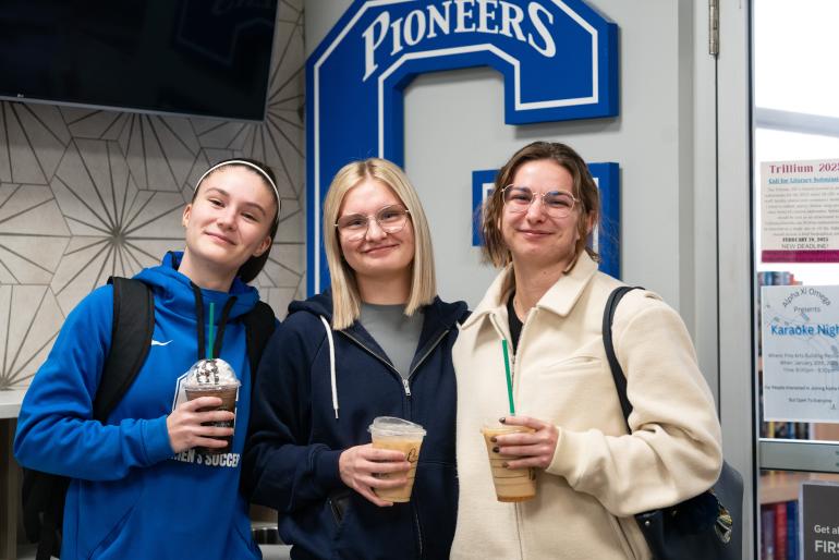 GSU Students Enjoying Starbucks on Campus