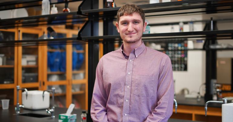 Glenville State University student Dalton McGeeney was recently accepted into the Doctor of Veterinary Medicine program at Mississippi State University’s College of Veterinary Medicine. (GSU Photo/Kristen Cosner)