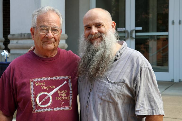 Glenville State College Professor Emeritus Harry Rich with current Artist-in-Residence for Trumpet David Porter (GSC Photo/Dustin Crutchfield)