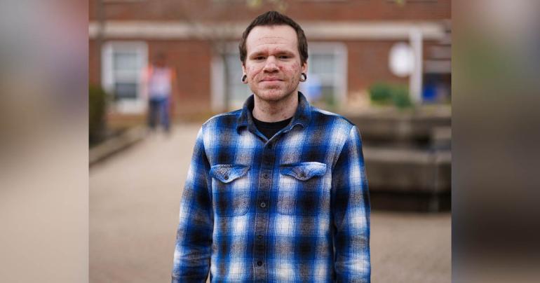 Glenville State University alumnus and new Lecturer of Music, Garrett Hacker. (GSU Photo/Kristen Cosner)