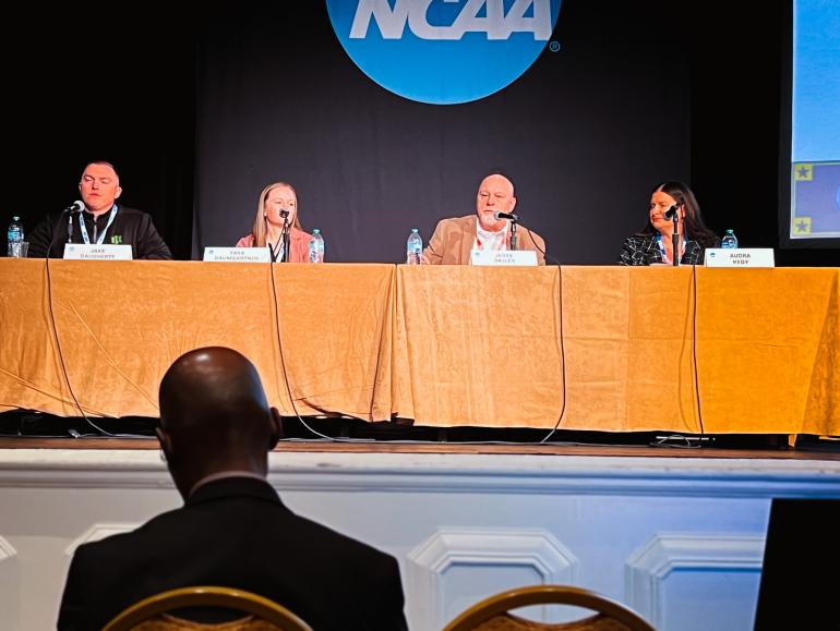 GSU Athletic Director Jesse Skiles serves as a panelist at the convention, discussing the impact of Name, Image, and Likeness at the Division II level.