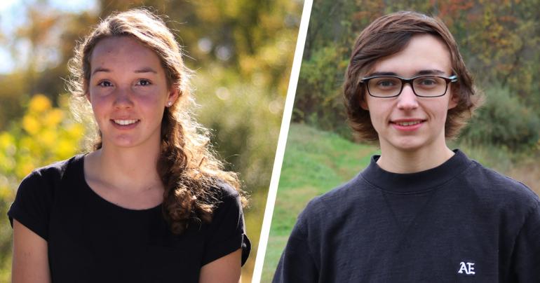 Cora Hedrick (left) received the Frank Santamour Scholarship and Lexi Pletcher (right) received the Arnold Spitzen Memorial Forestry Scholarship