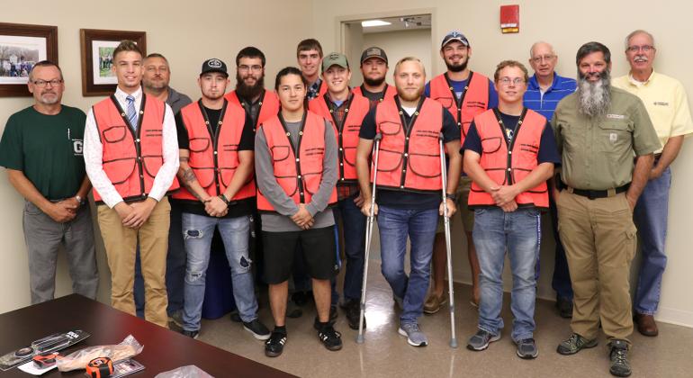 (l-r) Doyle Hupp, Mark Hedrick, Earl Thompson, Chase McCoy, Jacob Amick, Gabe Soto, Evan Jedamski, Asa Dick, Josh McNemar, Jacob Petry, Tyler Day, Eli Henthorn, Rick Sypolt, Jason Cobb, and Mark McCormick