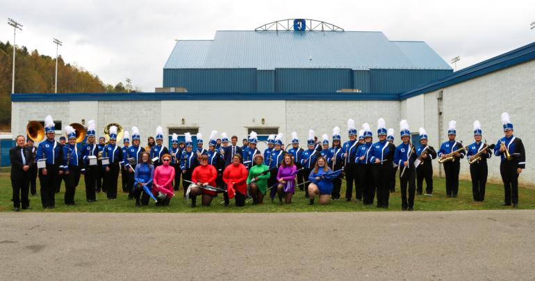 Members of the 2021 Glenville State College Marching Band. (GSC Photo/Dustin Crutchfield)