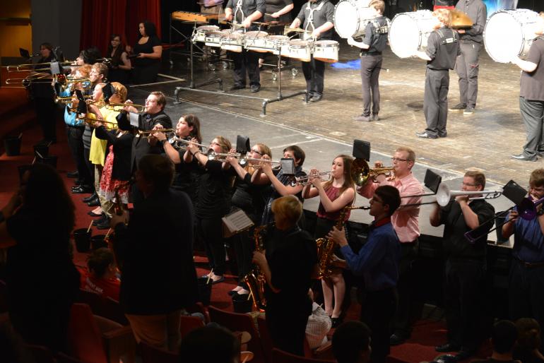 Pioneer Marching Band at a previous Music Fest performance