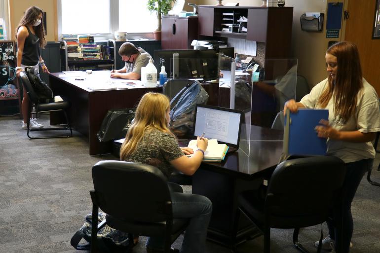 Glenville State College students utilize the study space inside the Student Support Services (SSS) office on campus; the SSS program was recently awarded continued funding from the U.S. Department of Education