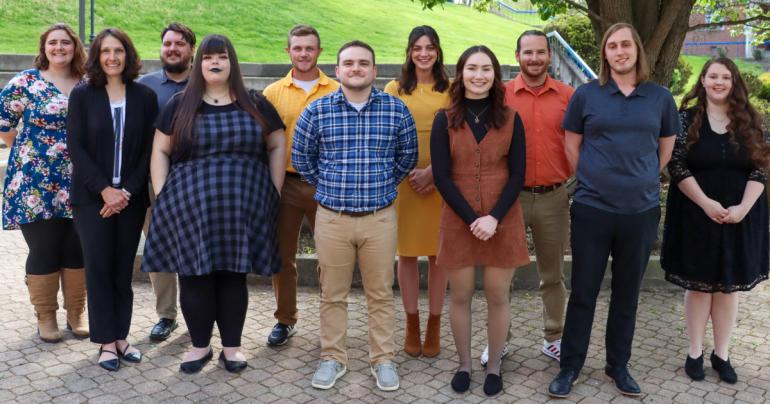 Glenville State University Spring 2022 Student Teacher Interns (l-r) Myrtle Copen, Chrissy Summers, Colton Watts, Brittany Koutsunis, Colby Werry, Jacob Persinger, Victoria Gum, Karra Smith, Zachary Cyriacks, Chance McTaggart, and Paige Fields.