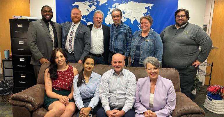 Attendees of the StudyWV Meeting held at Glenville State University. (standing, l-r) Marcus Murrell, Dakota Alexander, Dr. Clark Egnor, Amine Oudghiri-Otmani, Amy Thompson, Henry "Hank" Oliver; (seated) Sarah Sakaguchi, Proma Chowdhury, Kenneth Fetting, Bridget Carr. (Courtesy Photo) 