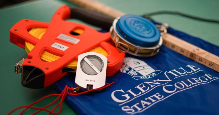 Tree measurement tools that will be utilized by Forest Technology students at Glenville State College. The instruments were purchased with a donation from Weyerhaeuser. (GSC Photo/Kristen Cosner)