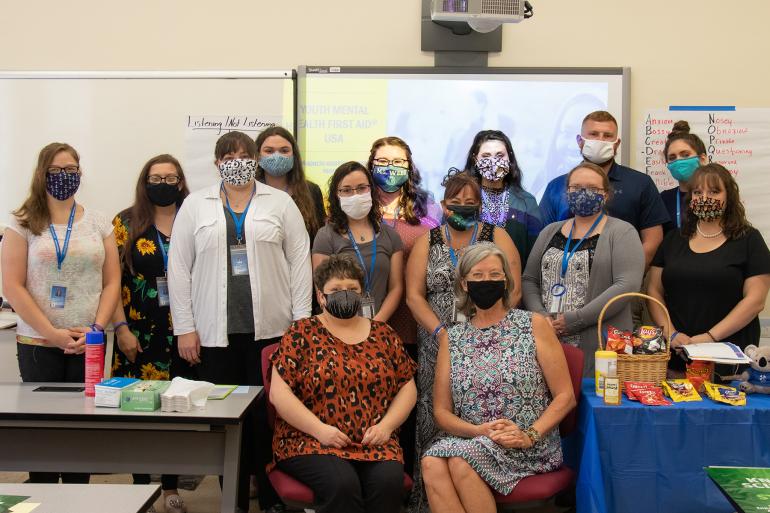 (l-r) Standing: Nikki English, Jessica DiGennaro, Kristie Taylor, Hannah Allen, Anna Lusk, Laura Webb, Tabitha Cochrum, McKenze Yanero Steele, Sara Sellers, Ryan Colaw, Julia Lesko, Allison Moss; Seated: Dr. Grace Wine and Barbara Tucker (GSC Photo/Kristen Cosner)