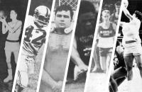 The 2020 inductees into the Curtis Elam Athletic Hall of Fame include (l-r) Larry Gandee, Jim Carter, Mark Reger, Lloyd Willis, Andy Jarrell, and Monique Johnson