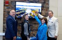 GSU VP for Advancement & Governmental Affairs, David Hutchison, GSU Director of Fundraising, Vada Woodford, GSU Foundation Board President, Sandy Pettit, and GSU President, Mark A. Manchin when the giving record was broken.  